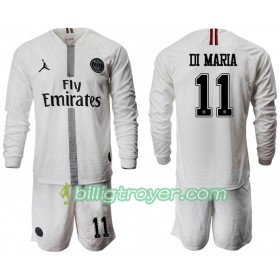 Billige Fotballdrakter Paris Saint-Germain DI MARIA 11 Jodan Hvit Barn Tredjedraktsett 2018/19 Langermet